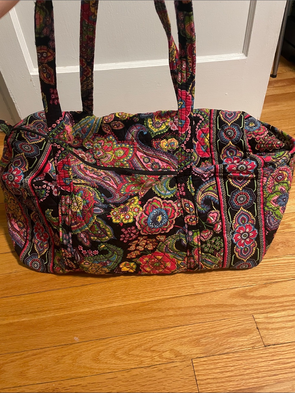 Vera Bradley Black Multi Floral Paisley Travel Tote - Picture 3 of 8